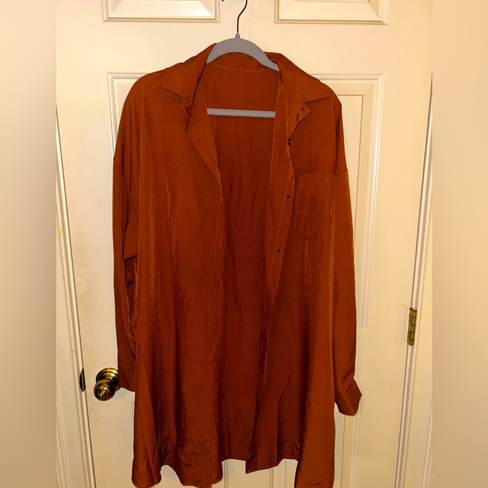 Rust Orange Women's Button Down